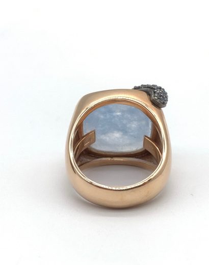Anello Tripla Dea Della Luna KINGWHYTE - Onice Nero E Argento Sterling 925 - Gioiello Gotico Donna - Regalo Significativo - Misura 8